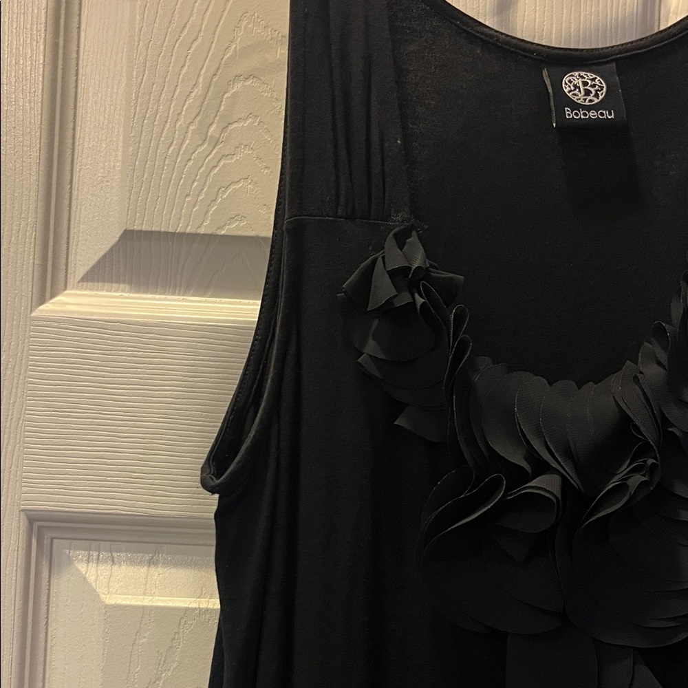 Bobeau Black Ruffle Tank Top - Picture 4 of 5